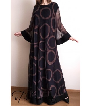 Nauja ilga suknelė su rudu raštu